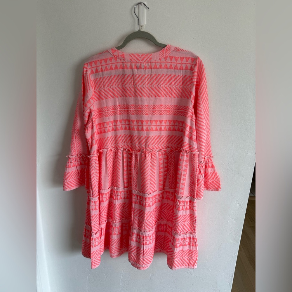 Mud Pie bright pink  Geometric Dress - Picture 4 of 6